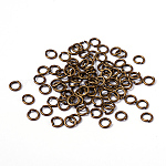 90pièces anneaux de jonction en laiton bronze antique, sans cadmium et sans plomb, anneaux de jonction ouverts, 18 jauge, 6x1mm, diamètre intérieur: 4 mm, environ 90 pcs/10 g