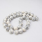 Chapelets de perles en turquoise synthétique, teinte, ronde, blanc, 10mm, Trou: 1mm, Environ 40 pcs/chapelet, 15.7