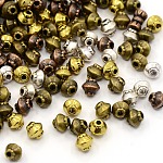 Bicone Spacer Beads aus Legierung im tibetischen Stil, Nickelfrei, Mischfarbe, 5x4.5 mm, Bohrung: 1 mm, ca. 800 Stk. / 200 g