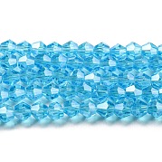 Прозрачные стеклянные бусины гальваническим пряди GLAA-F029-3mm-C19