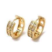 Серьги-кольца из латуни с микропаве из кубического циркония EJEW-L271-20KCG-01