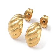 Ion Plating(IP) 304 Stainless Steel Croissant Ear Studs for Women EJEW-P234-02G