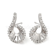 Серьги-гвоздики из латуни в форме каплевидной формы EJEW-M245-16P
