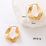 Серьги-кольца из нержавеющей стали с волнами CQ6723-7