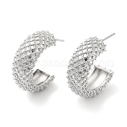 Круглые серьги-гвоздики из латуни для женщин EJEW-D059-15P