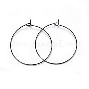 Серьги-кольца из нержавеющей стали 304 STAS-H467-01B-35MM