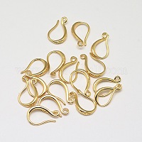 304 Stainless Steel Earring Hooks, Ear Wire, with Horizontal Loop, Silver,  17x18x2.4mm, Hole: 1.8mm, 21 Gauge, Pin: 0.7mm