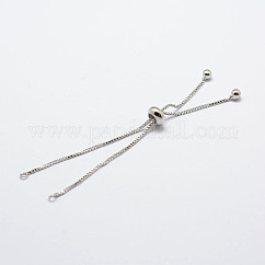 Fabbricazione di bracciale a catena in ottone placcato, placcato di lunga durata, creazione di bracciali a scorrimento,  cadmio& piombo libero, Vero platino placcato, lunghezza catena singola: circa 115~120 mm