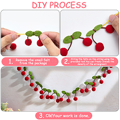 3 Beutel Wollbommel-Kirsch-Hängebanner&nbsp;DIY-CP0013-53