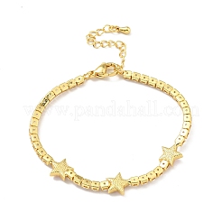 Bracciale a maglie smaltate stella con malocchio con catene tennis in zirconi chiari&nbsp;BJEW-G650-01G
