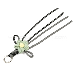 6 ciondolo decorativo fatto a mano con fiori in cotone lavorato a maglia e cordino in poliestere e spandex&nbsp;HJEW-JM04418