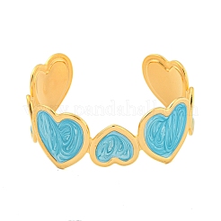 Bracelets manchettes ouverts en acier inoxydable 304 avec placage ionique (IP)&nbsp;BJEW-S151-06G-02