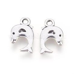 Dolphin tibetischen Stil Legierungsanhänger&nbsp;TIBEP-N008-25AS-RS