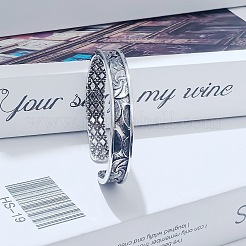 Bracciali rigidi aperti testurizzati in lega di zinco vintage&nbsp;WG06AAA-01