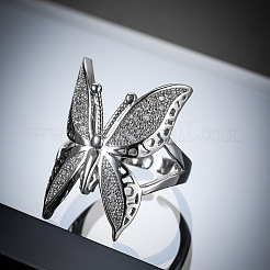 Messing-Fingerringe mit Pavé-Zirkonia&nbsp;FS-WG8437D-01