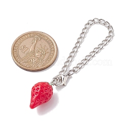 Décorations pendentifs en résine opaque fraise&nbsp;HJEW-JM01864-01