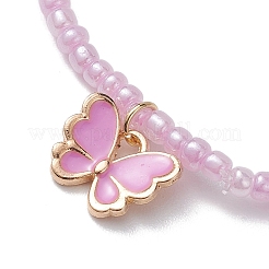 Braccialetti con ciondoli smaltati in lega di farfalla a 6 colori&nbsp;BJEW-JB10283