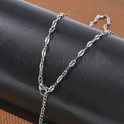 Collares de cadena de acero inoxidable 304 de 4 mm con acabado mate.&nbsp;NJEW-D328-03P-01