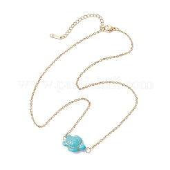 4 colgante de tortuga y estrella de mar turquesa sintética teñida en la playa&nbsp;NJEW-JN05249