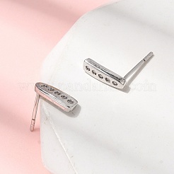 Pendientes con forma de lágrima de latón con micro pavé de circonitas cúbicas transparentes&nbsp;EJEW-H180-26P