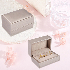 Cajas de embalaje para anillos de pareja de joyería de cuero PU&nbsp;CON-CL0001-27A