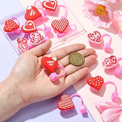 Tappo di paglia antipolvere in PVC e silicone a tema San Valentino da 12 pz 6 stili&nbsp;AJEW-CJ0001-26