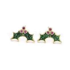Pendientes de tuerca de circonio cúbico con micro pave de latón&nbsp;EJEW-Q015-08G