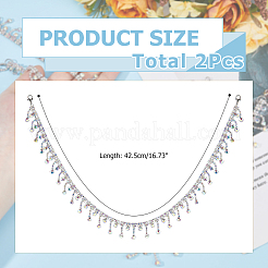 2 pz catene con cinturino per stivali con maglie in strass in lega&nbsp;HJEW-HS00056