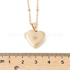 Collane con ciondolo a forma di cuore in zirconia cubica trasparente in acciaio inossidabile 304 per donna&nbsp;NJEW-Z077-01G