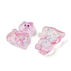 Transparente Harzschleifen-Kätzchen-Decoden-Cabochons&nbsp;RESI-M045-07