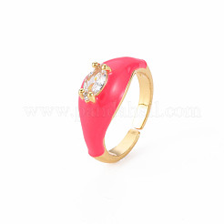 Anelli di polsino in zircone chiaro con micro pavè di ottone&nbsp;RJEW-S045-083-NR