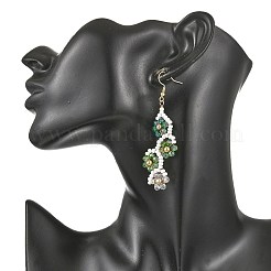 Ohrringe mit Blumenmotiv aus Glasperlen&nbsp;EJEW-MZ00775-02