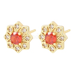 Boucles d'oreilles en laiton avec micro pavé de zircons cubiques pour femmes&nbsp;KK-A305-03G-05