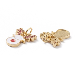 Pendentifs en laiton micro pave cerise zircone cubique&nbsp;ZIRC-Z008-15G