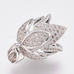 Barre con cappuccio in ottone con micro pavé di zirconi cubici&nbsp;ZIRC-F083-114P-RS