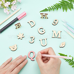 Cabochons alphabet en bois de pin&nbsp;WOOD-GF0001-22