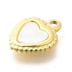Ionenplattierung (IP) 304 Edelstahl Pavé Muschel Herz Charms&nbsp;STAS-K263-72G