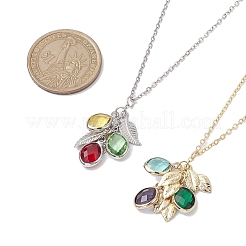 Colliers pendentifs en acier inoxydable et en verre&nbsp;NJEW-JN04701