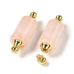 Breloques de connecteur de quartz rose naturel&nbsp;G-Z039-01G-03
