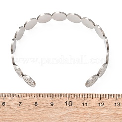 201 brazaletes de acero inoxidable para mujer&nbsp;BJEW-T024-01C-P