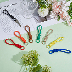 8 stücke 8 arten polyester stricken handgelenk lanyard hand mobile straps&nbsp;AJEW-ME0002-53