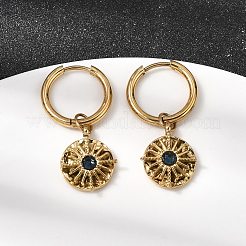Pendientes de aro de acero inoxidable 304 y circonita cúbica&nbsp;STAS-H258-03G