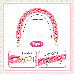 Taschenketten aus gedrehtem Acryl mit Legierungsverschlüssen&nbsp;PURS-WH0008-20B-1