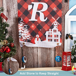 Polyester hängendes Zeichen für Home Office Haustür Veranda begrüßen Weihnachtsdekorationen&nbsp;AJEW-WH0129-49