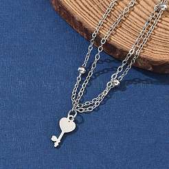 Braccialetti con ciondolo a forma di chiave in acciaio inossidabile 304&nbsp;BJEW-M097-01B-P