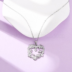 Colliers à pendentif en acier inoxydable 304 avec chaîne câble pour hommes et femmes&nbsp;NJEW-K308-03F-P
