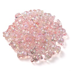 Placage uv perles à bulles acryliques transparentes irisées arc-en-ciel&nbsp;OACR-C007-02A