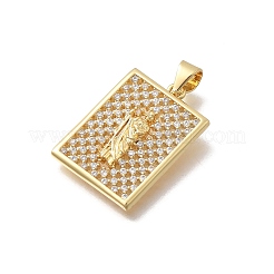 Pendenti in zirconi cubici trasparenti in micro pavè di ottone&nbsp;KK-D431-085A-G