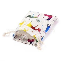 Sac en tissu en coton à thème de noël&nbsp;X-ABAG-H104-B07