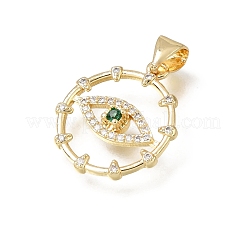 Pendenti in zirconi cubici verdi in micro pavè di ottone&nbsp;CU-E002-16G
